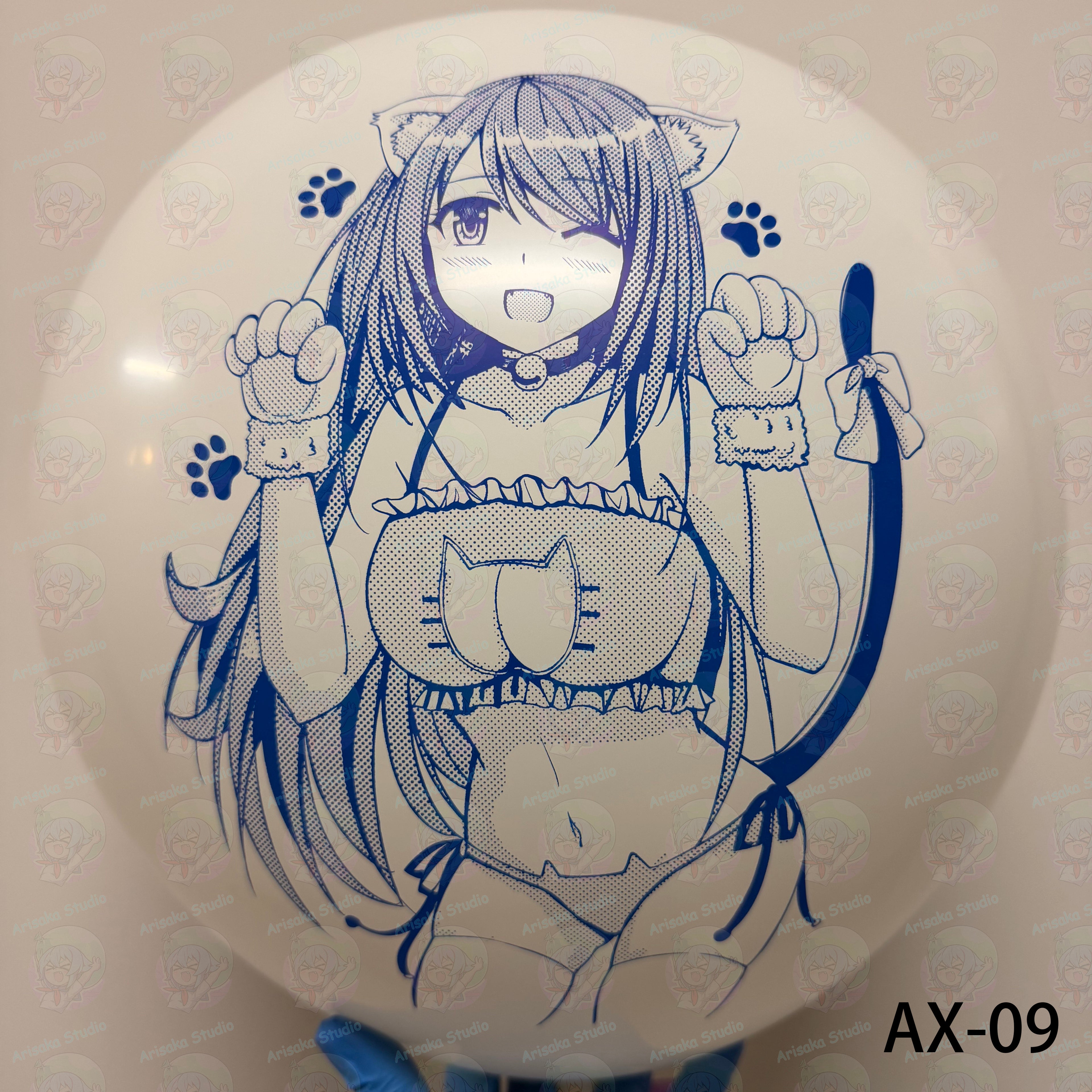 Custom Anime Printed Latex Balloons 24-Inch – Pack of 3, Assorted Colors | Arisaka Studio AX Series