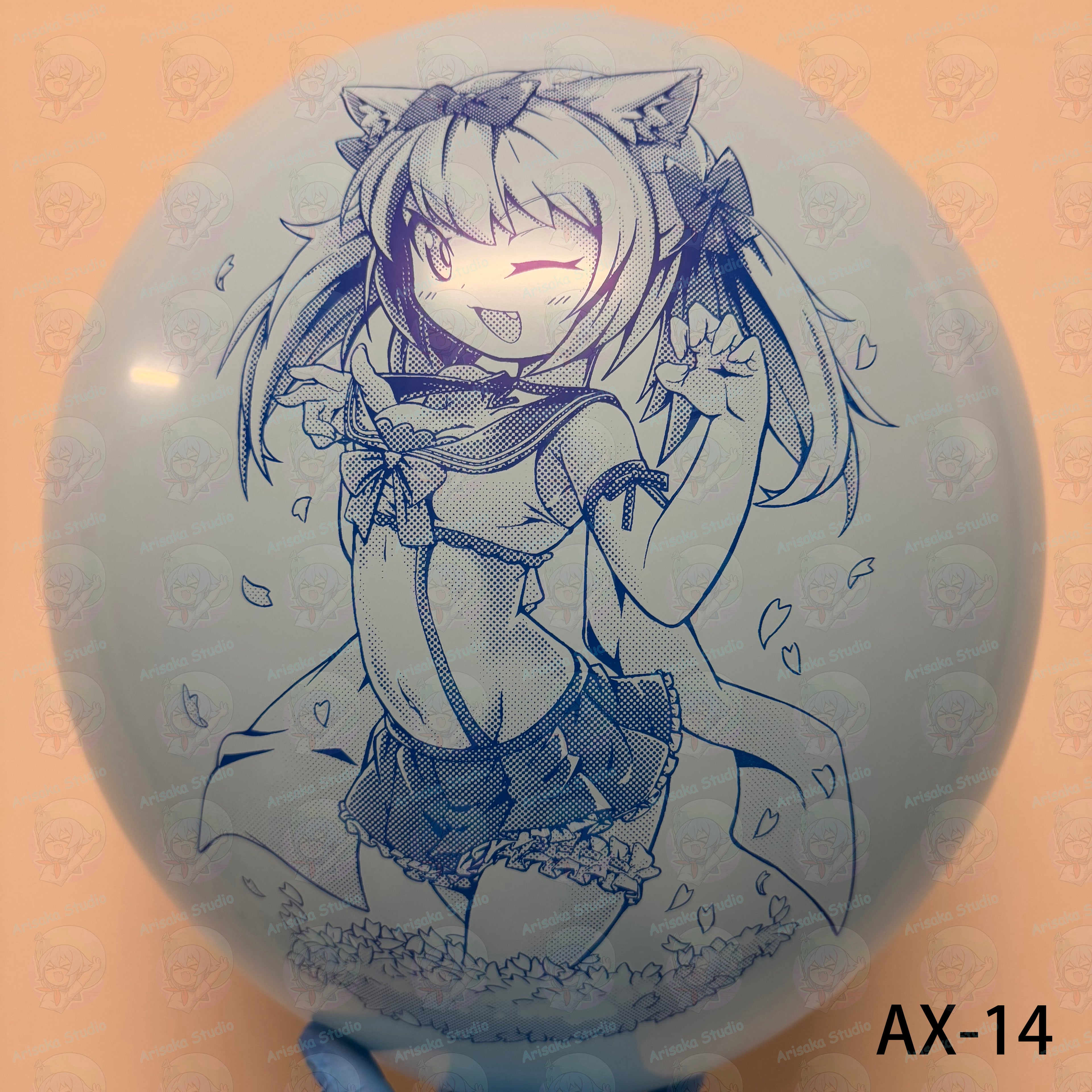 Custom Anime Printed Latex Balloons 24-Inch – Pack of 3, Assorted Colors | Arisaka Studio AX Series