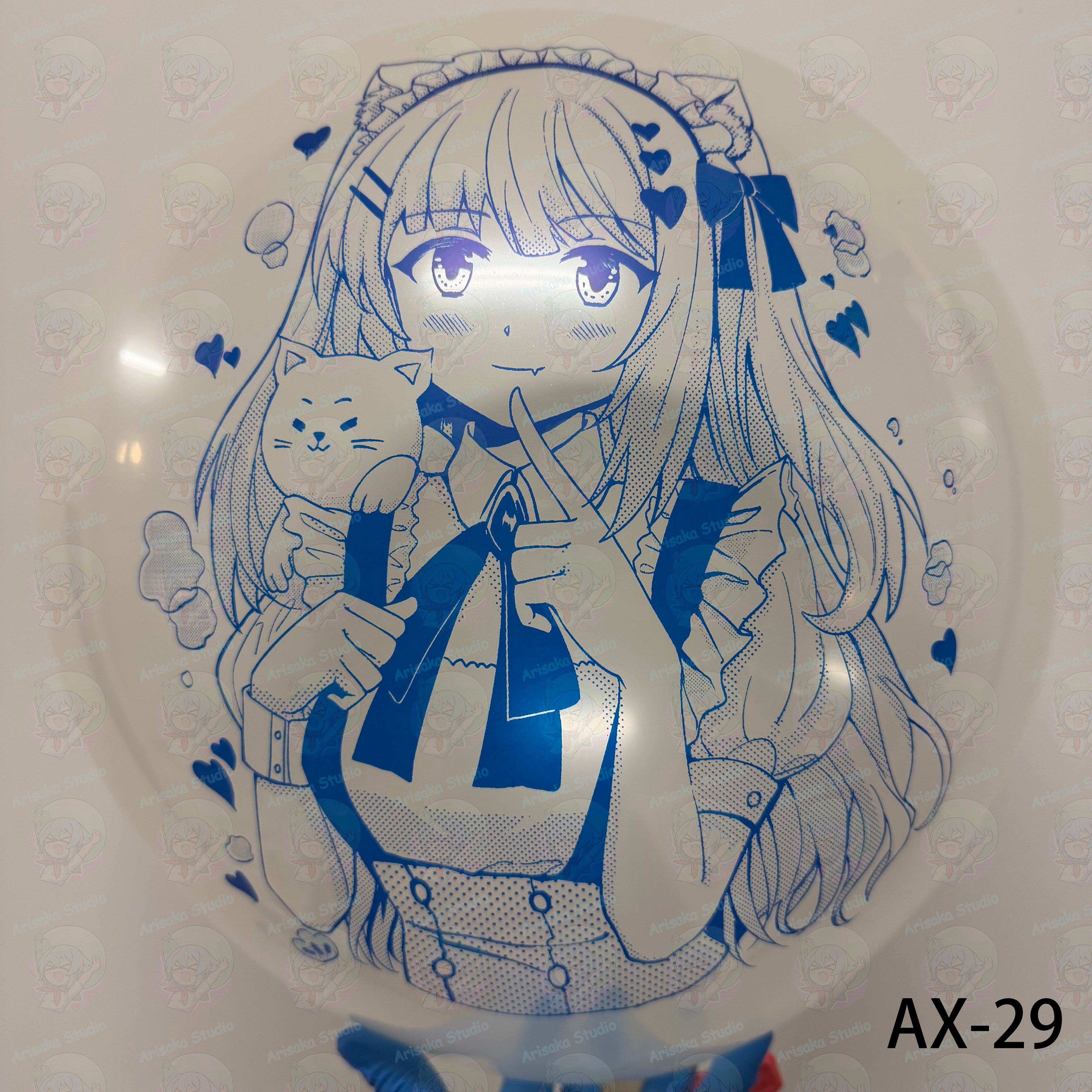 Custom Anime Printed Latex Balloons 24-Inch – Pack of 3, Assorted Colors | Arisaka Studio AX Series