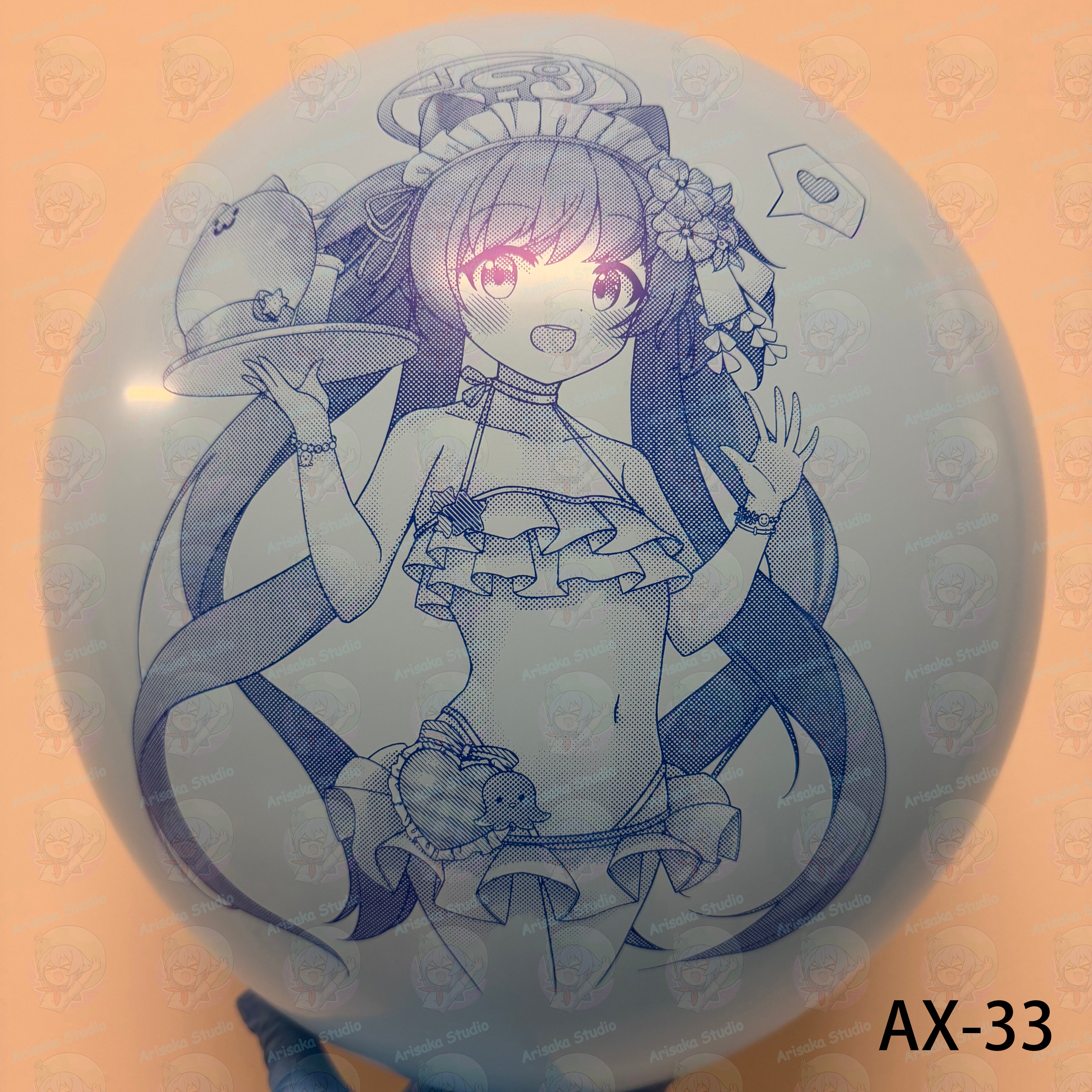 Custom Anime Printed Latex Balloons 24-Inch – Pack of 3, Assorted Colors | Arisaka Studio AX Series