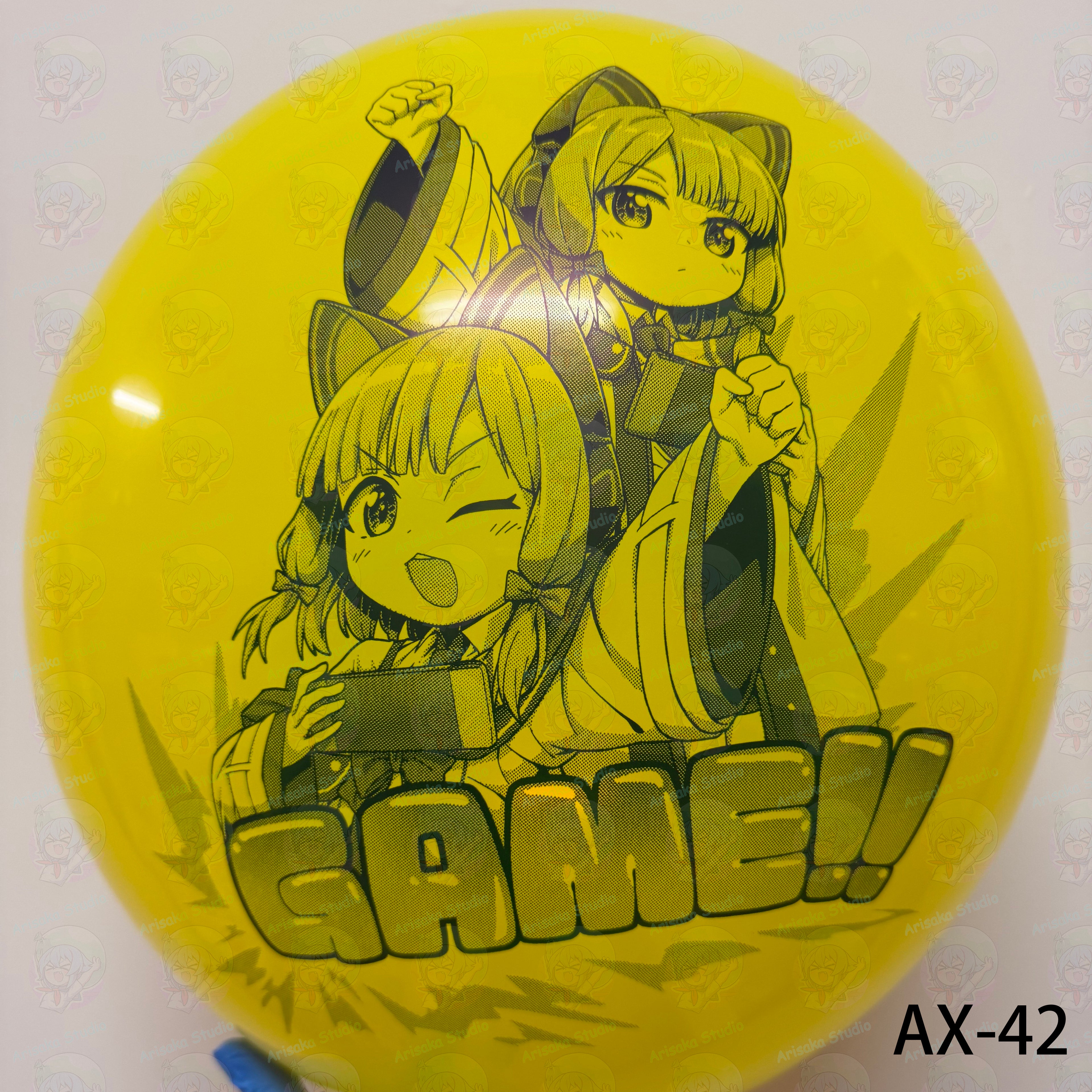 Custom Anime Printed Latex Balloons 24-Inch – Pack of 3, Assorted Colors | Arisaka Studio AX Series