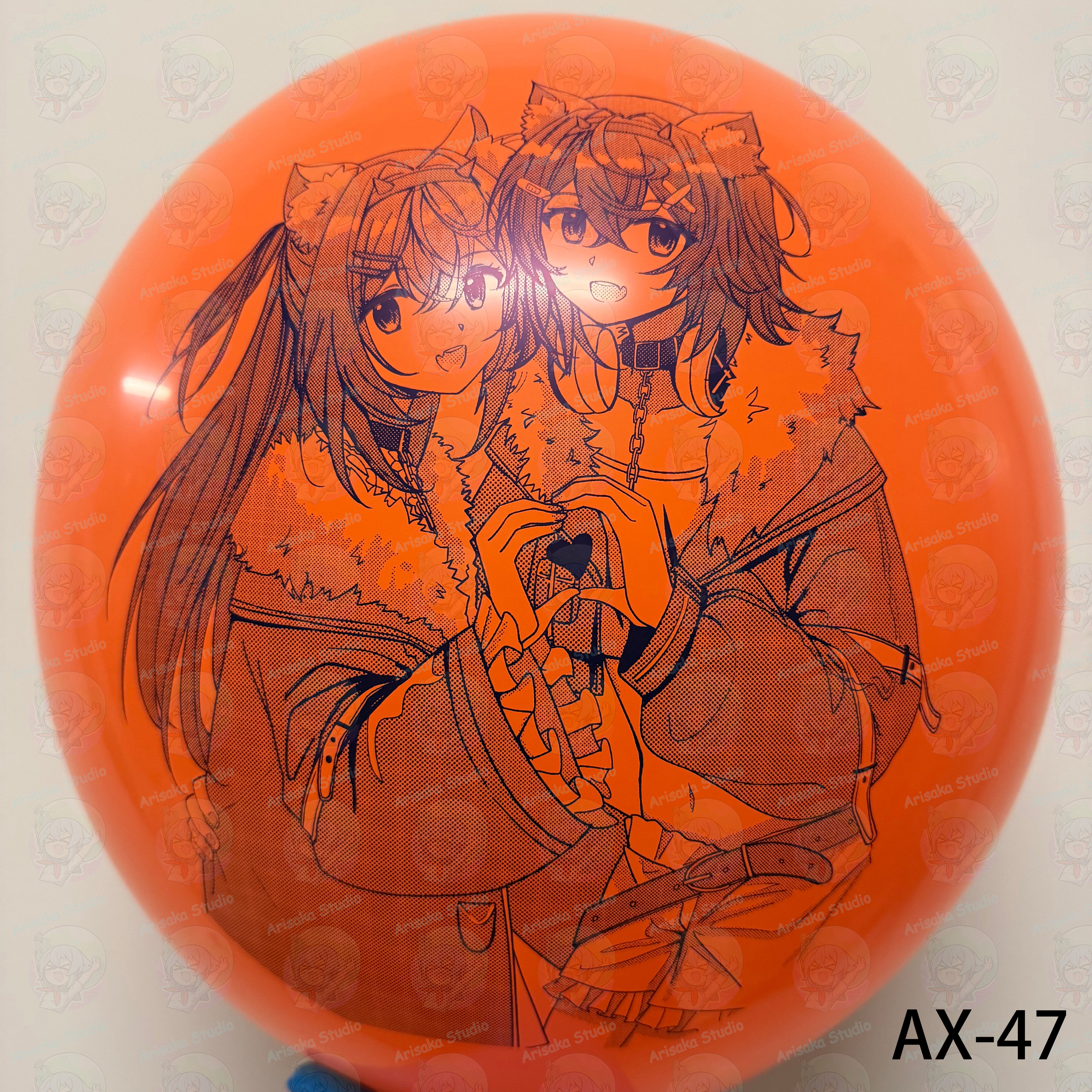 Custom Anime Printed Latex Balloons 24-Inch – Pack of 3, Assorted Colors | Arisaka Studio AX Series
